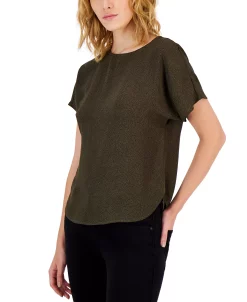 Anne Klein Women's Rambling Dot Short-Sleeve Blouse -Anne Klein Sales Store 19819356 fpx