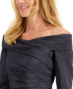 Adrianna Papell Off-The-Shoulder Gown 8 Adrianna Papell Off-The-Shoulder Gown -Anne Klein Sales Store 19829444 fpx