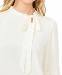 CeCe Women's Solid Long Sleeve Tie-Neck Puff-Sleeve Blouse 9 CeCe Women's Solid Long Sleeve Tie-Neck Puff-Sleeve Blouse -Anne Klein Sales Store 19850266 fpx
