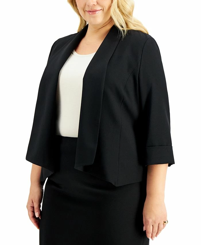 Kasper Plus Size Open-Front Soft Blazer 4 Kasper Plus Size Open-Front Soft Blazer - Image 4