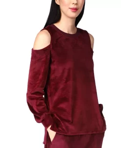 Michael Kors Velour Cold-Shoulder Sweatshirt -Anne Klein Sales Store 19868390 fpx