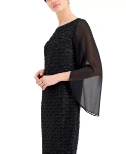Connected Jacquard Cape Sleeve Dress -Anne Klein Sales Store 19876838 fpx