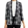 Kasper Plaid Open-Front Blazer