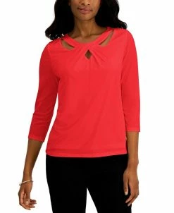 Kasper Twist-Neck Top