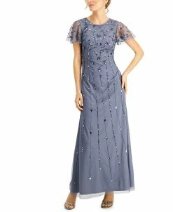 Anne Klein Sales Store 39 Papell Studio Flutter-Sleeve Embellished Gown