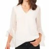 Vince Camuto Lip-Dot Bell-Sleeve Top