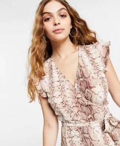 Bar III Snakeskin Print Wrap-Style Maxi Dress, Created For Macy's -Anne Klein Sales Store 20230979 fpx