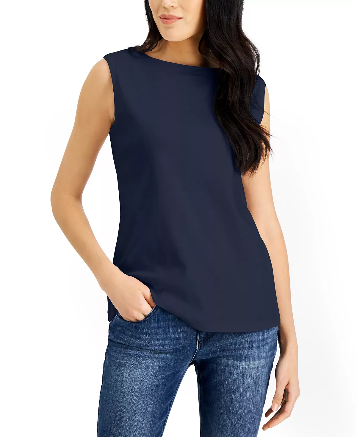 Karen Scott Cotton Boat-Neck Tank Top, Created For Macy's 6 Karen Scott Cotton Boat-Neck Tank Top, Created For Macy's - Image 6