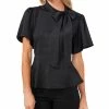 CeCe Tie-Neck Peplum Hem Blouse