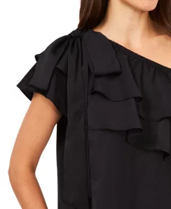 CeCe Asymmetrical One-Shoulder Ruffle Top -Anne Klein Sales Store 20426966 fpx