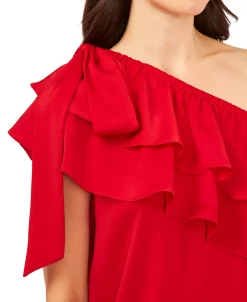 CeCe Asymmetrical One-Shoulder Ruffle Top -Anne Klein Sales Store 20426969 fpx