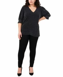 Vince Camuto Plus Size Metallic Banded Top -Anne Klein Sales Store 20432406 fpx