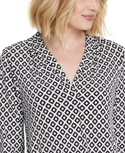 Charter Club Printed V-Neck Top, Created For Macy's 7 Charter Club Printed V-Neck Top, Created For Macy's -Anne Klein Sales Store 20452442 fpx