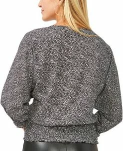 Vince Camuto Printed Smocked-Hem Peasant Top -Anne Klein Sales Store 20466990 fpx