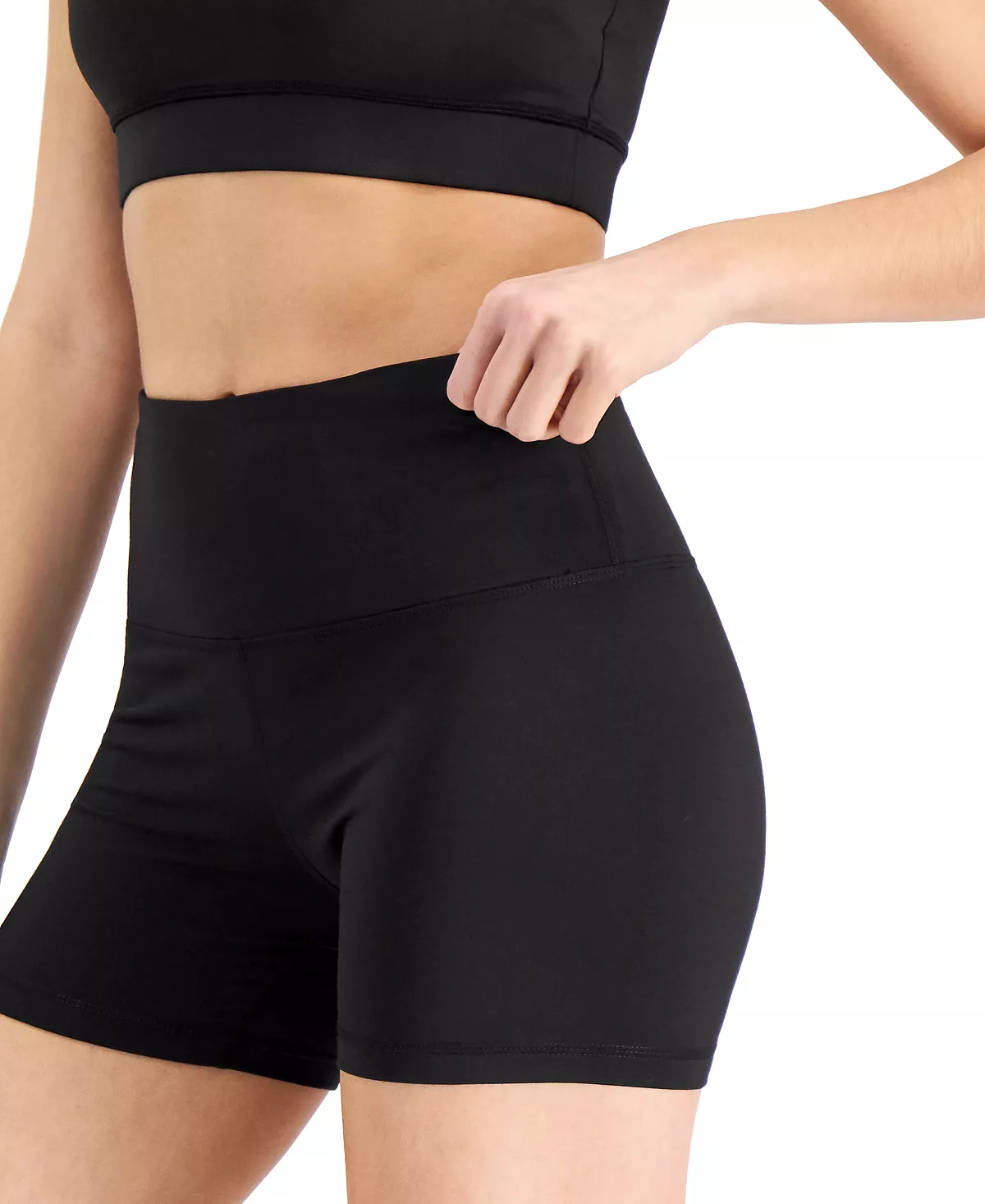 ID Ideology Women's 4 Compression Biker Shorts, Created For Macy's 5 ID Ideology Women's 4 Compression Biker Shorts, Created For Macy's - Image 5