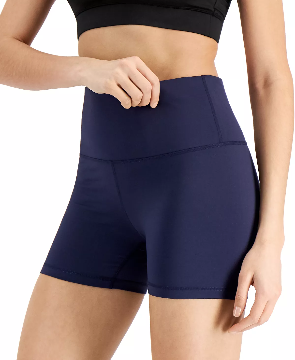 ID Ideology Women's 4 Compression Biker Shorts, Created For Macy's 4 ID Ideology Women's 4 Compression Biker Shorts, Created For Macy's - Image 4