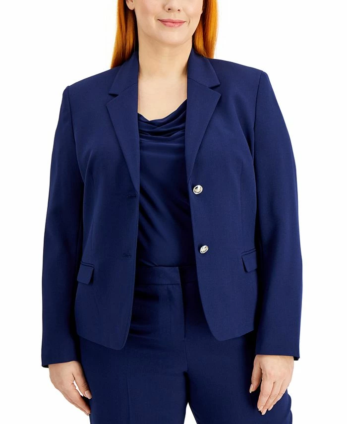 Kasper Plus Size Two-Button Blazer 1 Kasper Plus Size Two-Button Blazer