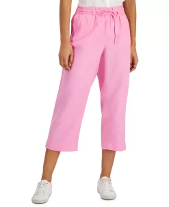 Charter Club Women's Linen Capri Tie-Waist Pants, Created For Macy's -Anne Klein Sales Store 20648446 fpx