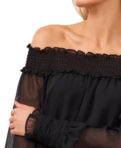 CeCe Smocked Off-The-Shoulder Top -Anne Klein Sales Store 20656196 fpx