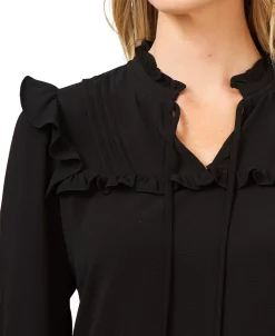 CeCe Pleated Ruffled Top -Anne Klein Sales Store 20661617 fpx