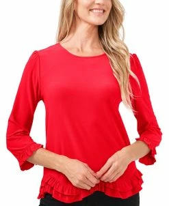 CeCe Ruffle-Hem Top