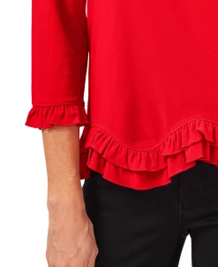 CeCe Ruffle-Hem Top -Anne Klein Sales Store 20665530 fpx