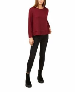 1.STATE Long Sleeve Tie Back Cozy Top -Anne Klein Sales Store 20690273 fpx