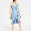Bar III Women's Ruffled-Edge Wrap Dress, Created For Macy's