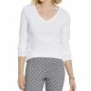 Charter Club Women's Cotton Long-Sleeve V-Neck T-Shirt, Created For Macy's