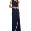Adrianna Papell Embellished-Back Asymmetrical Gown