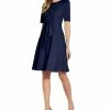 Adrianna Papell Women's Short Sleeve Tie-Front Dress