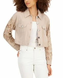 INC International Concepts Women's Lace-Sleeve Jacket, Created For Macy's
