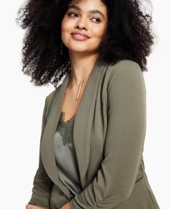 Bar III Knit-Crepe Ruched-Sleeve Blazer, Created For Macy's -Anne Klein Sales Store 20796456 fpx