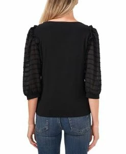 CeCe Mixed-Media Knit Top -Anne Klein Sales Store 20805895 fpx