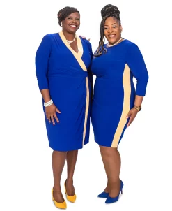 Kasper Colorblocked Faux-Wrap Sheath Dress -Anne Klein Sales Store 20929325 fpx