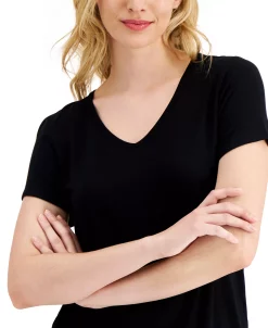 ID Ideology Women's V-Neck T-Shirt, Created For Macy's -Anne Klein Sales Store 21023802 fpx