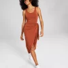 And Now This Women's Knit Side-Tie Tulip Midi Dress