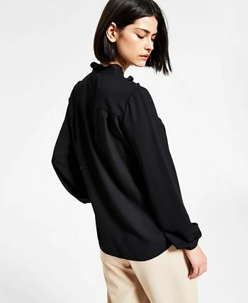 Bar III Women's Long Sleeve Ruffled Blouse, Created For Macy's 2 Bar III Women's Long Sleeve Ruffled Blouse, Created For Macy's - Image 2