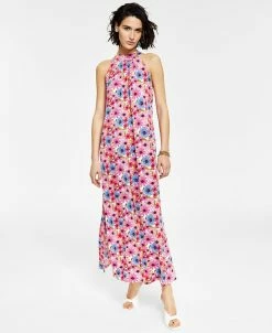 Bar III Women's Printed High-Neck Dress, Created For Macy's