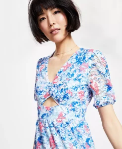 Bar III Women's Front-Cutout Tiered Dress, Created For Macy's 8 Bar III Women's Front-Cutout Tiered Dress, Created For Macy's -Anne Klein Sales Store 21125506 fpx