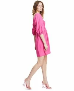 Bar III Women's Puff-Sleeve Smocked Dress, Created For Macy's -Anne Klein Sales Store 21125943 fpx