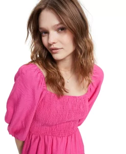 Bar III Women's Puff-Sleeve Smocked Dress, Created For Macy's -Anne Klein Sales Store 21125944 fpx