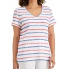 Karen Scott Women's Striped Top, Created For Macy's