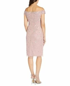 Adrianna Papell Off-The-Shoulder Embellished Sheath Dress -Anne Klein Sales Store 21167024 fpx