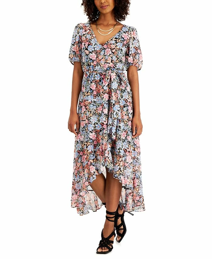 INC International Concepts Printed Ruffled Faux-Wrap Dress, Created For Macy's 1 INC International Concepts Printed Ruffled Faux-Wrap Dress, Created For Macy's