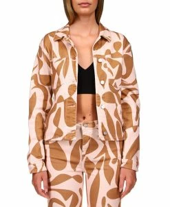 Sanctuary Printed Jeani Button-Down Denim Jacket