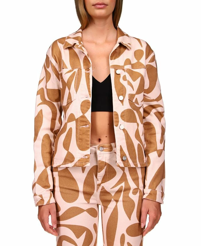 Sanctuary Printed Jeani Button-Down Denim Jacket 1 Sanctuary Printed Jeani Button-Down Denim Jacket