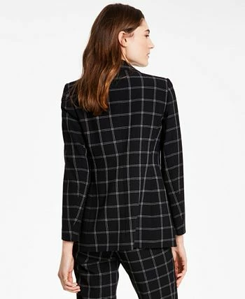 Bar III Women's Windowpane Print Open Front Jacket 2 Bar III Women's Windowpane Print Open Front Jacket - Image 2