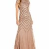 Adrianna Papell Embellished Godet-Inset Gown