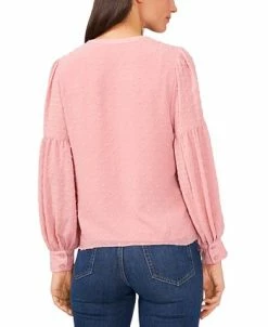 CeCe Women's Swiss Dot Blouson-Sleeve Top -Anne Klein Sales Store 21429427 fpx